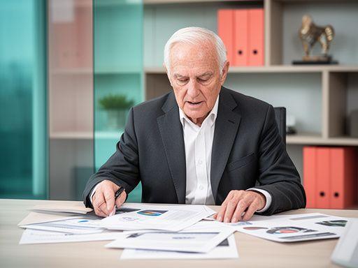 Abogado senior en oficina contemporánea de Tres Cantos consultando documentación mercantil y societaria